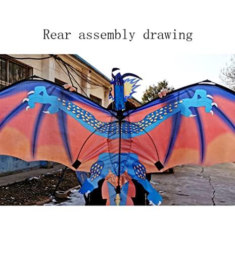 LSDRALOBBEB 1.6M Dinosaur Kite Outdoor Kids Toy for Beginners Very Easy to Kite, Great Gift LSDRALOBBEB 0401(Color:B,Size:)