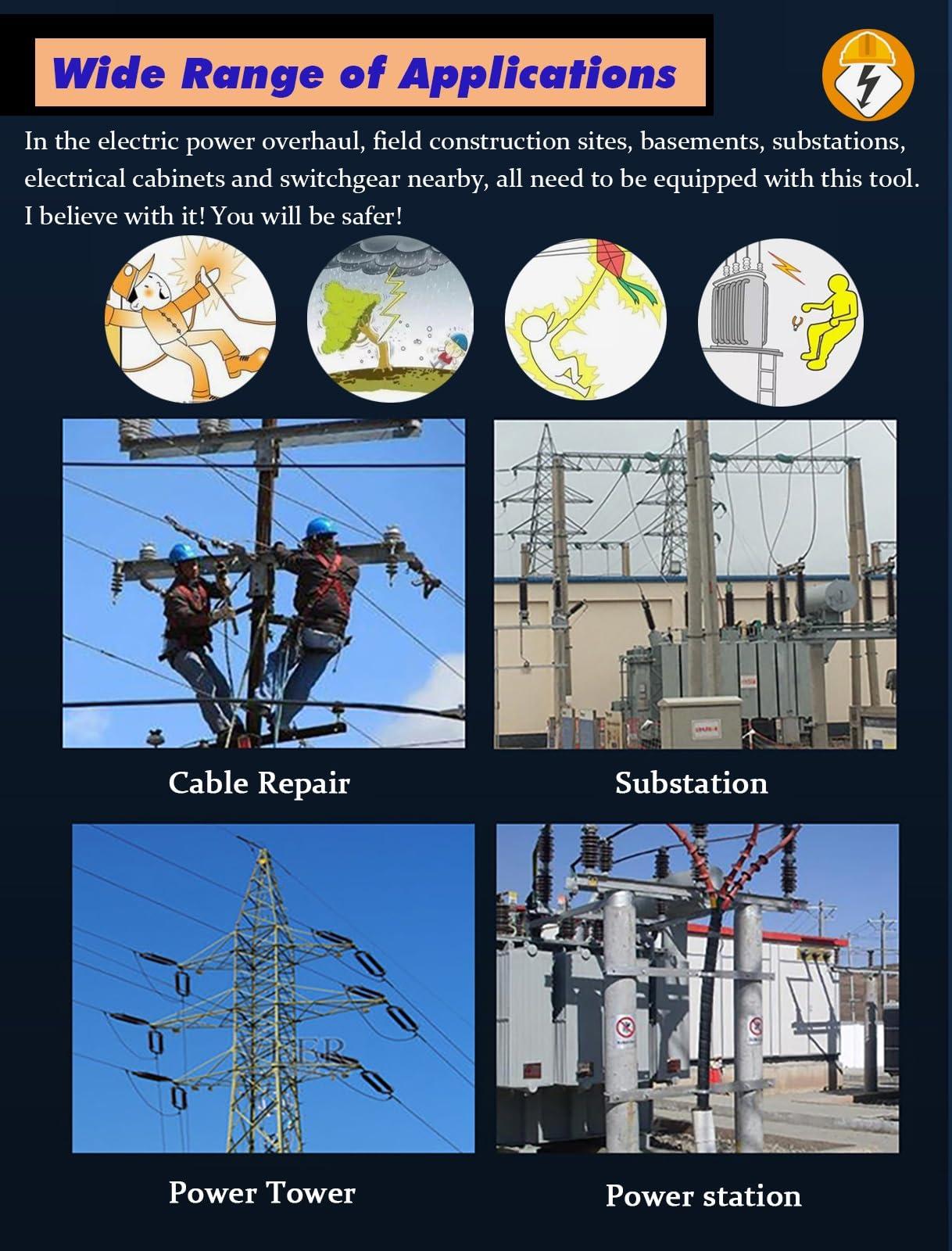JYDQM Anti-electrocution Rescue Hook 3 5 Foot 6.5 10 Ft Electrical Safety Insulated Rescue Tools with Quick Plug Connector, High Voltage Life-Saving Pull Rod & Factory Rescue Hook, Anti-electrocution Rescue