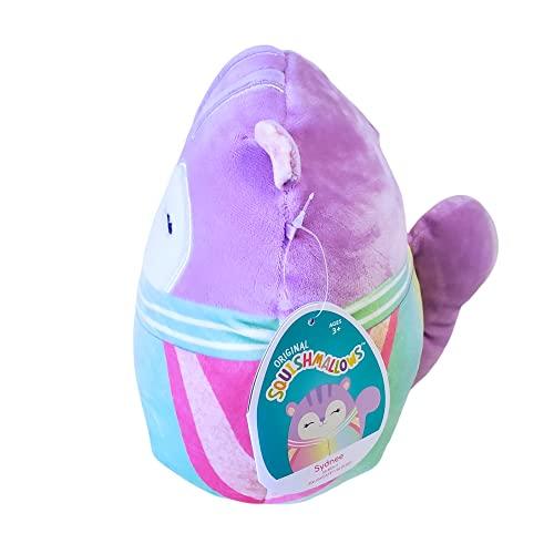 Squishmallow Official KellyToy Squishmallows 8 Sleepy Pajamas Winter Release Plush Stuffed Toy (Sydnee Squirrel Rainbow Shirt)
