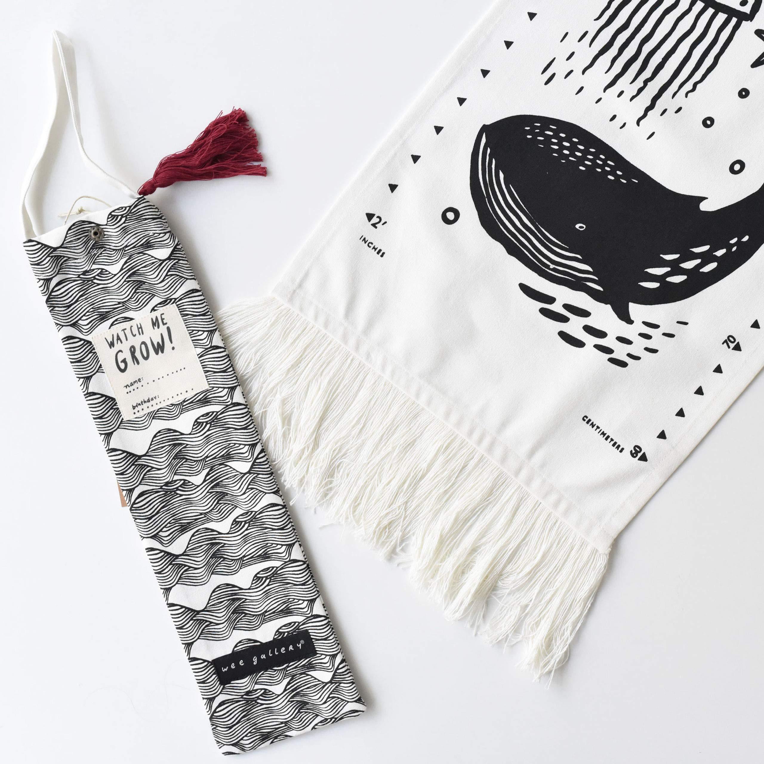 Wee Gallery Wee Gallery Ocean Canvas Growth Chart - Wall Hanging Height Chart for Kids Made with Sustainable Organic Fabric - Stylish Child's Room Decoration - (44x13 Inches)