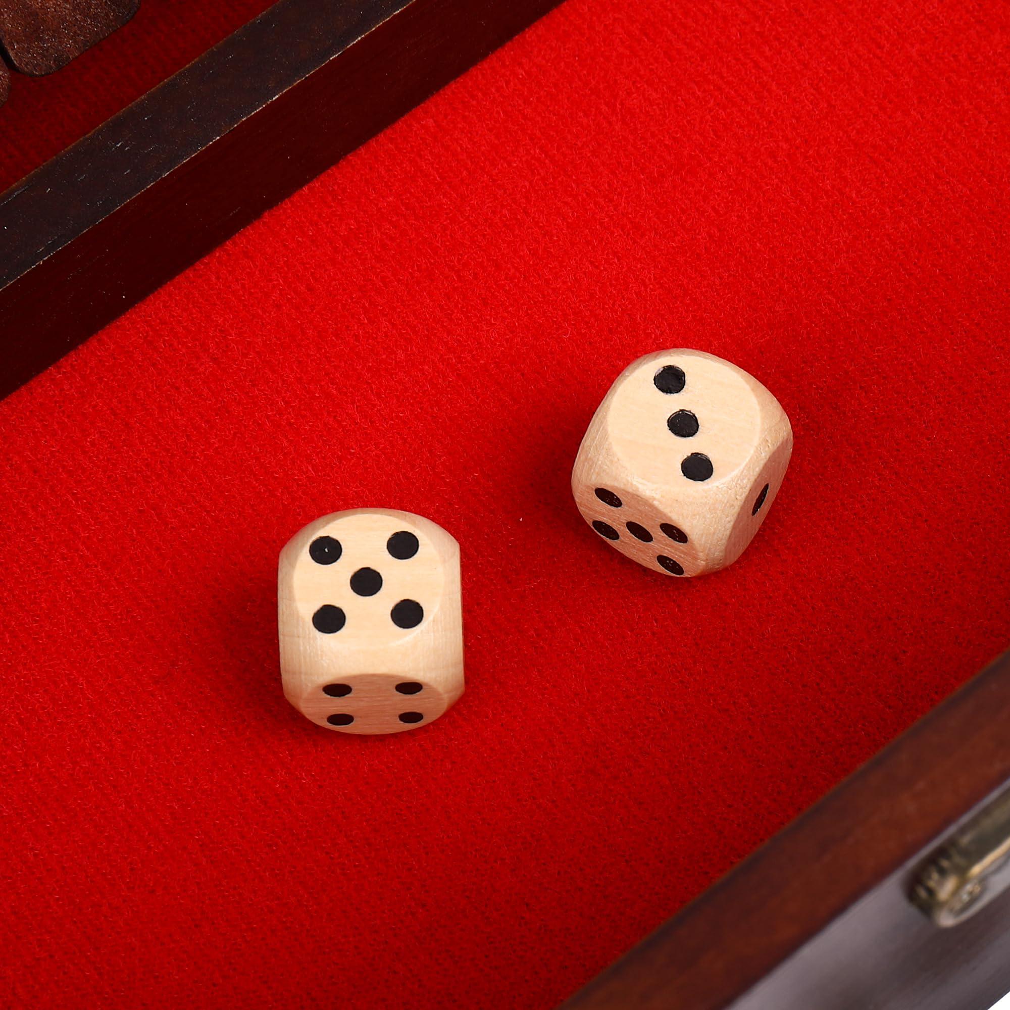 STERLING STERLING Games 12 Number Shut The Box Wooden Box Travel Case Nautical Theme Family Dice Game for Kids and Adults