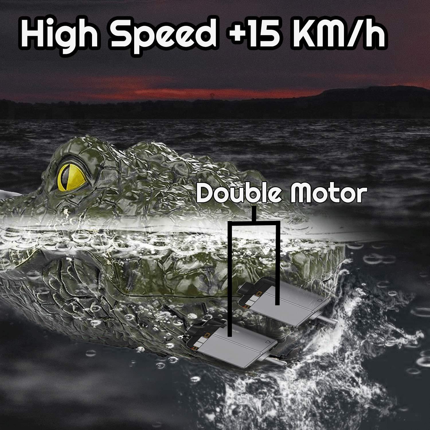 Akargol 2Pcs Remote Control Boat Alligator Head - RC Boats Fake Crocodile Head 2.4 GHz Remote Controlled for Kids and Adults
