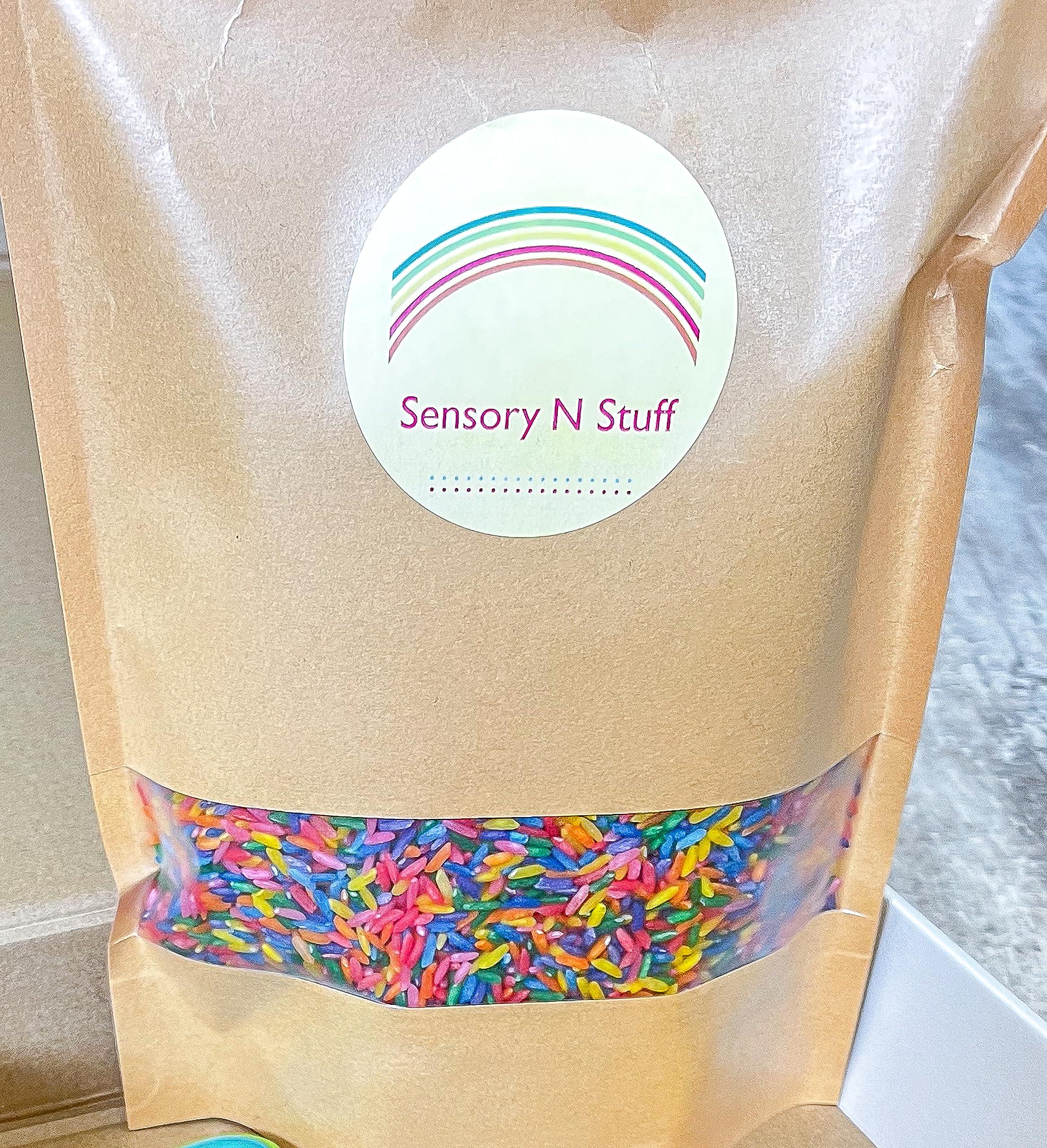 Sensory-N-Stuff Sensory-N-Stuff Rainbow Rice Sensory Bin Filler for Sensory Table - Colored Rice for Sensory Play (4 Cups - 2LB)