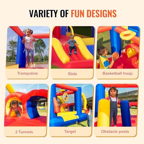 VEVOR VEVOR Outdoor Toys for Kids 5-12, Bounce House for Kids, Inflatable Nightclub Halloween Bounce House with Slide, Blower and Storage Bag, Birthday Christmas Party Gifts for Kids, 160x94x96 inch