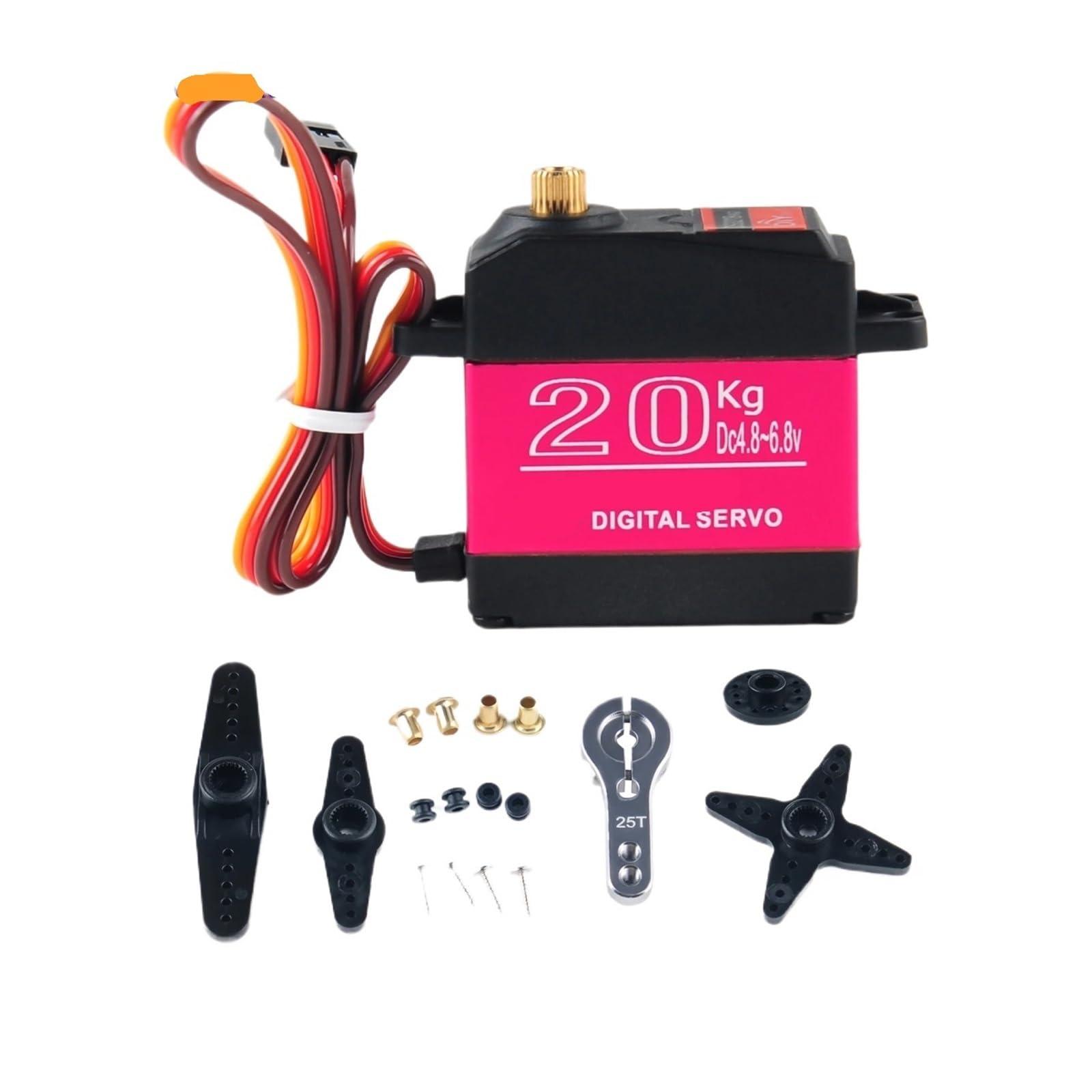 DVNXDPXJ 20kg DS3218 Digital servo with 25T servo arm, Metal rc Toy, 180 Degree