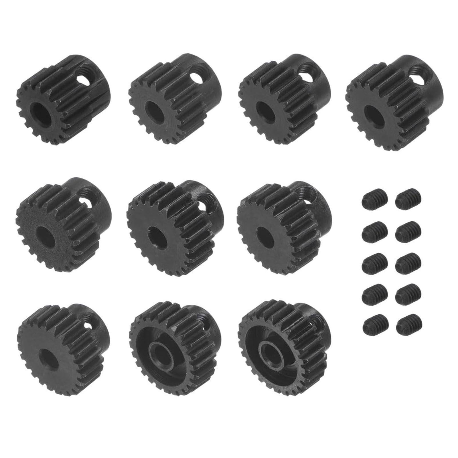B Baosity B Baosity 10x Pinion Motor Gear Set Upgrade Metal Easy to Install Hardened 16T-25T Spare Parts for 1:10 RC Car Vehicle