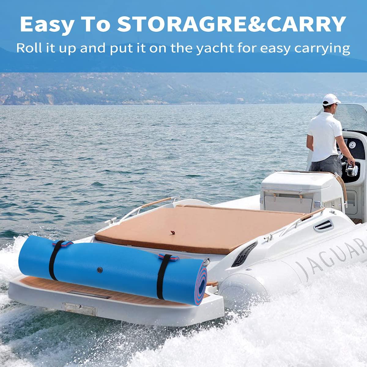 OUTROAD OUTDOOR CAMPING GARDEN PATIO Outroad 6FT Floating Water Pad Mat, 3 Layers XPE Foam Lily Pad for Beach, Ocean, Lake, Roll-Up Floating Island for Water Recreation and Relaxing, Blue