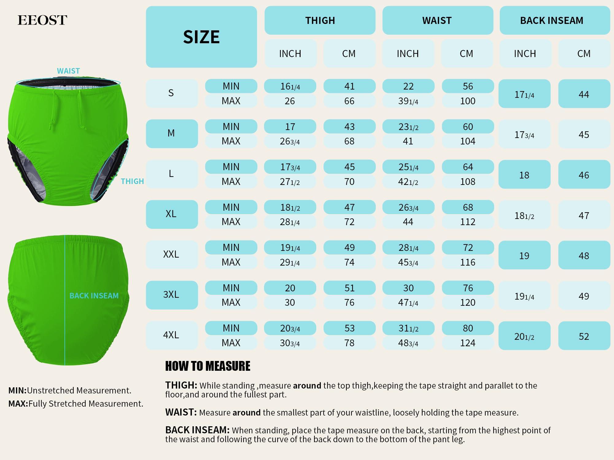 EEOST EEOST Adult Reusable Swim Diapers Special Needs Swimwear for Incontinence Cloth Diaper Covers Waterproof,Leakproof, Unisex (Lime Green, M)