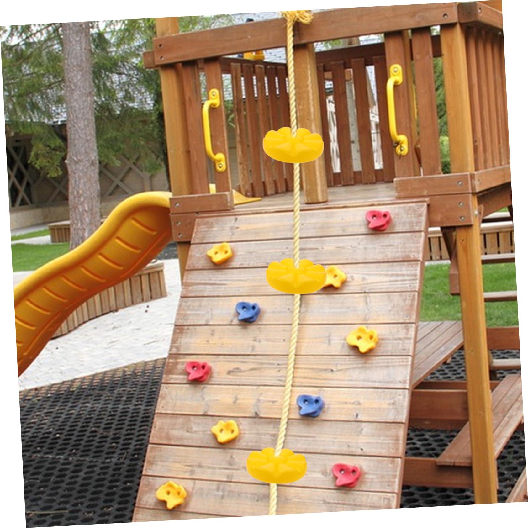 BESPORTBLE BESPORTBLE Swing Climbing Plate Outdoor Climbing Rope Toy Round Playground Swing Seat Swing Tree Accessories Swing Rope Disc Hanging Climbing Rope Board for Children Plastic Yellow