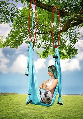 xinyu 2Pcs Adjustable Anti-Gravity Chrysanthemum Swing Flying Stretch Belt Rope Climbing Daisy Chains Extension Yoga Belt Hanging (Red, 1.8M)