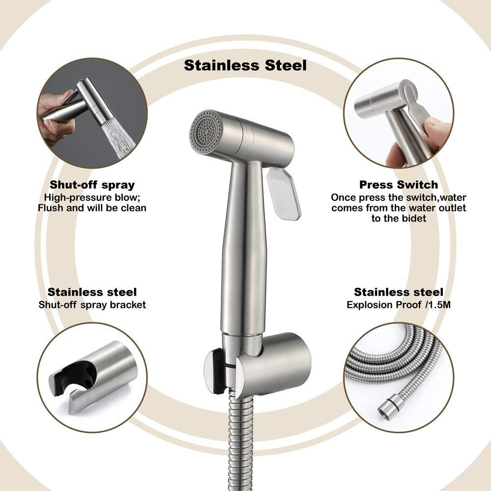 ICOBES Two Function Handheld Bidet Spray Shower Set ABS Toilet Sprayer Kit Bidet Faucet Shower Spray for Bathroom