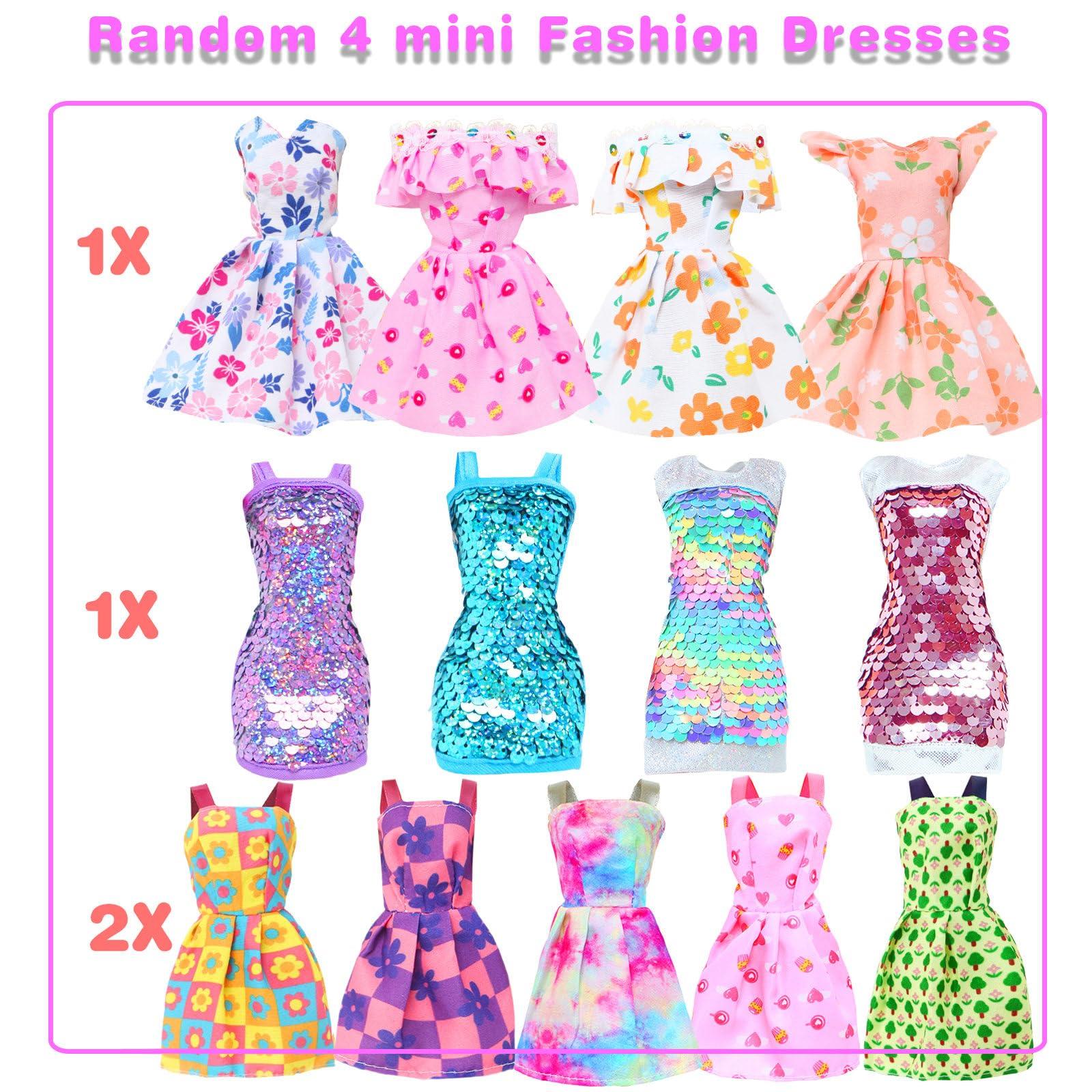 BJDBUS BJDBUS 50 Pcs Doll Clothes and Accessories, 2 Wedding Gowns 4 Fashion Dresses 2 Tops 2 Pants Outfits 2 Swimsuits Bikini 10 Shoes 10 Hangers 17 Doll Stuffers Accessories for 11.5 inch Girl Doll
