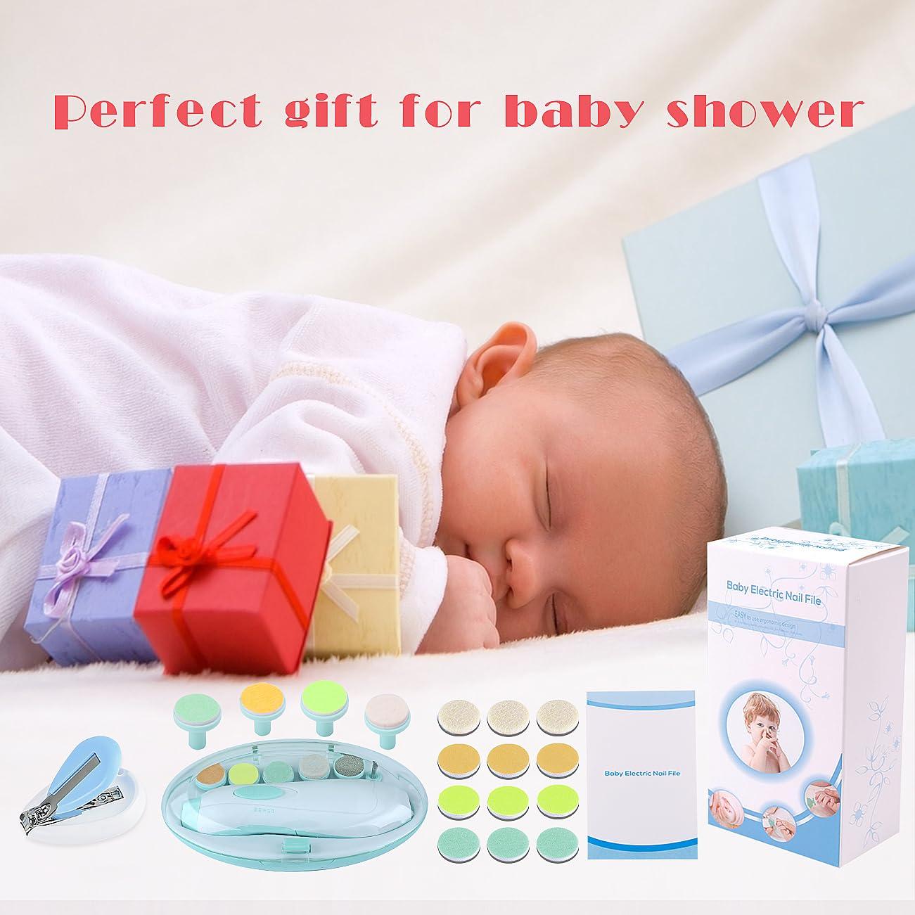 Consevisen Baby Nail Trimmer Electric Nail File Baby Nail Clippers, 20 in 1 Safe Nail Filer Grinder Kit for Newborn Infant Toddler Kids or Adults Toes Fingernails Care Trim Polish, Led Light and Grinding Heads