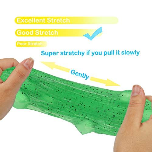 Tonlead Kiwi Green Clear Slime 7OZ Premade Crystal Slime for Girls Boys, DIY 200ML Crunchy Clear Slime for Kids Toys Art Craft Birthday Party Favor