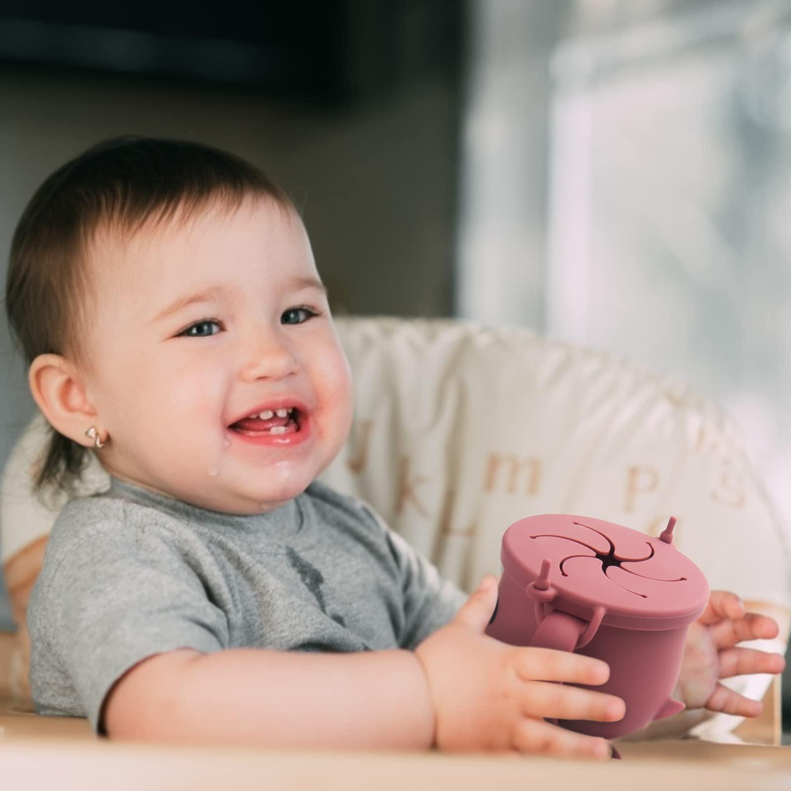 nohlerlife Silicone Snack Cup for Toddlers | Spill Proof Food Containers| Baby Snack Catcher| Food Grade Silicone BPA-Free, Dishwasher Safe