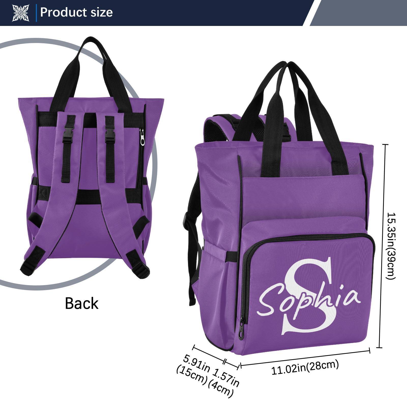 Emelivor Emelivor Custom Purple Diaper Bag Backpack Multi-Function Diaper Bag Personalized Baby Diaper Bag with Insulated Pockets for Mom Girls Mother's Day