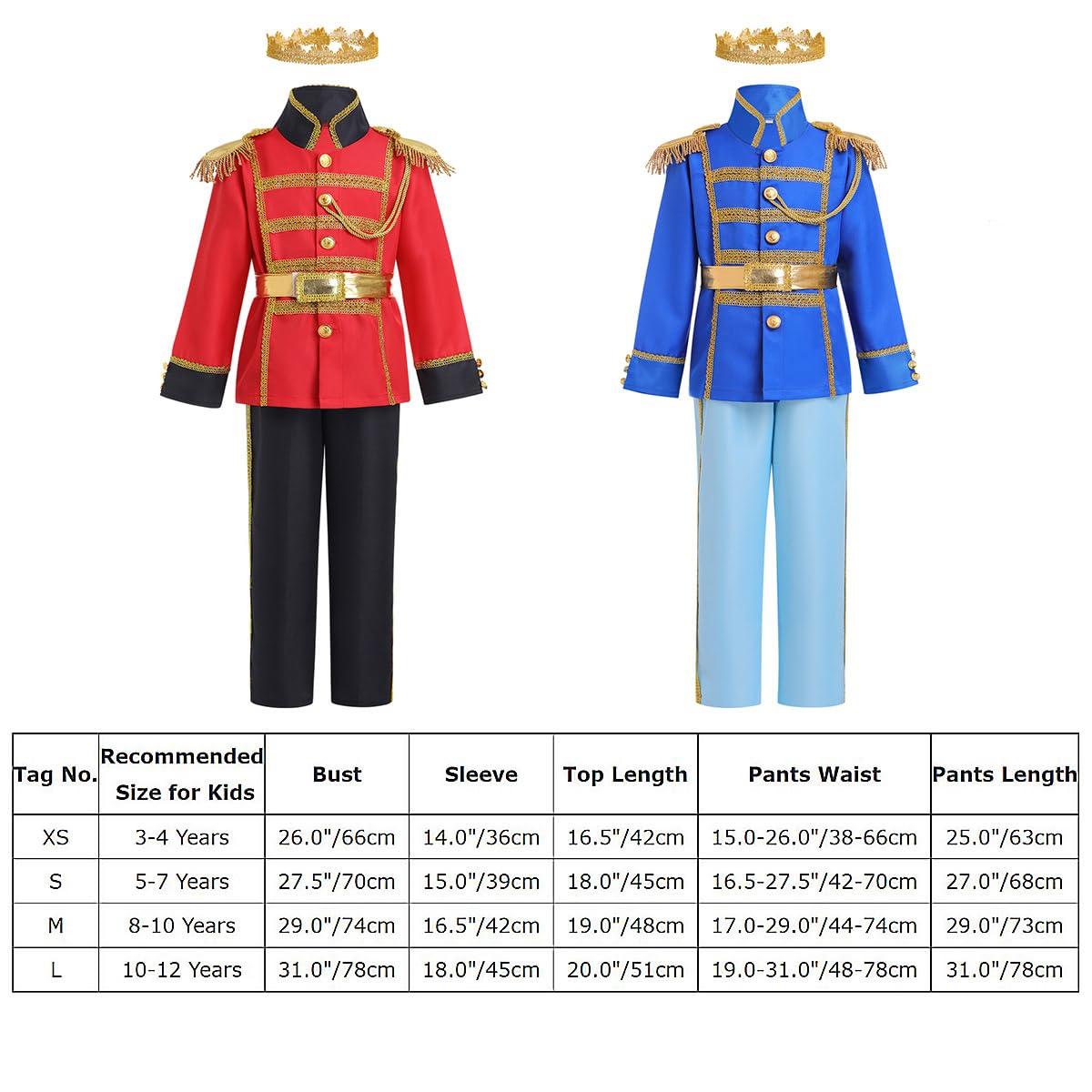 IBAKOM Prince Charming Costume for Boys Halloween Christmas Cosplay Outfits Toddler Boy Prince Outfits Kids Medieval Royal Knight Dress Up with King Crown Red Coat Hero Costume Red+BlacK (4PCS? 3-4 Years