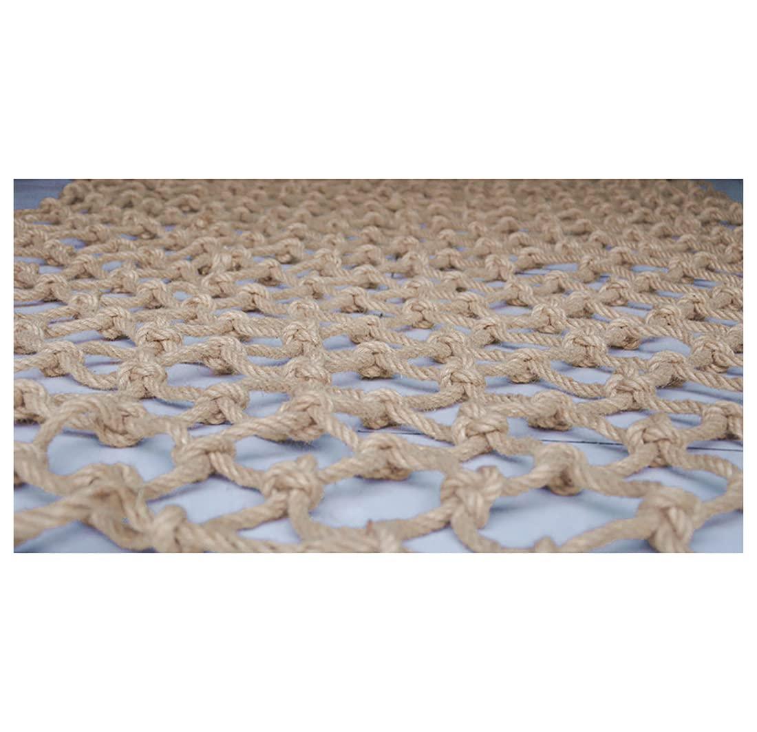 GERYUXA Children Safety Net Baby Fall Protection Safety Netrope Nettingparrot ToyHemp NetTrailer NettingStairway Safety NetProtection NetStair Balcony Protection Net(Size:2x10m(6.6x33ft),Color:Hemp rope net)