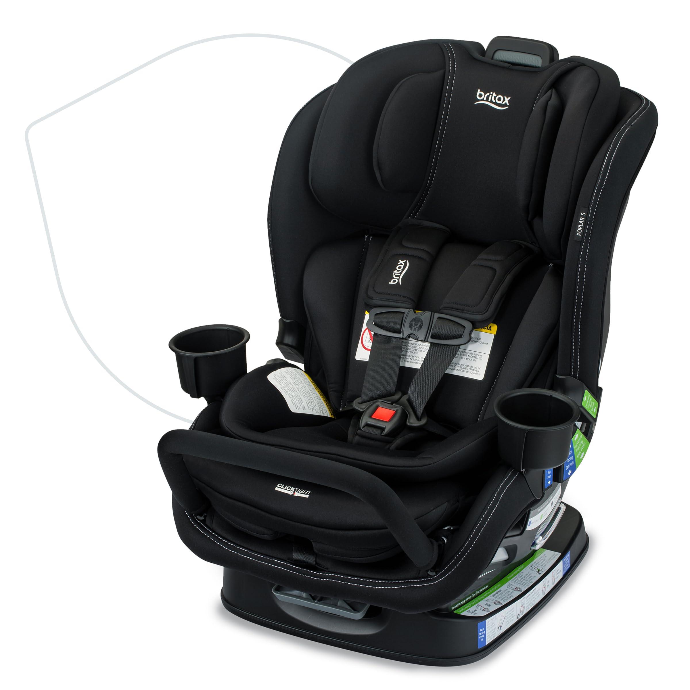 BRITAX Britax Poplar S Convertible Car Seat, 2-in-1 Car Seat with Slim 17-Inch Design, ClickTight Technology, Onyx