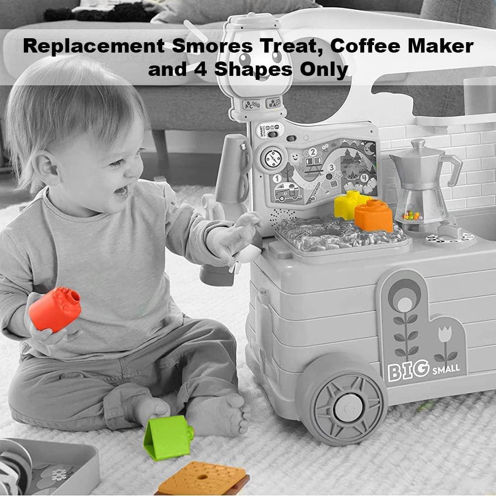 Mattel Replacement Parts for Fisher-Price Laugh & Learn 3-in-1 On-The-Go Camper Playset - GTJ59 ~ Replacement Smores Treat, Coffee Maker and Shapes