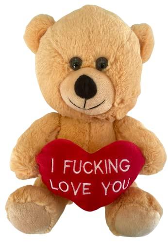 BadBears BadBears Cute Teddy Bear I Effing Love You Teddy Bear for Girlfriend and Boyfriend Hilarious Valentines Day Teddy Bear for Him and Her 10-inch Tall Funny Stuffed Bear with Bold Message