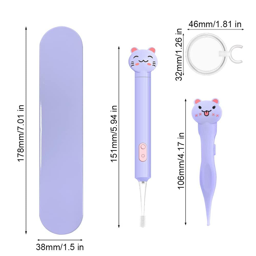 CSGTSWGS 2 Pack Baby Nose and Ear Cleaner, Nasal Booger and Ear Wax Removal Tool Nose Cleaner Tweezers with Light for Newborns Infants Adult Safely Clean Baby's Boogers Ear Wax Baby Must Have Items(Purple)