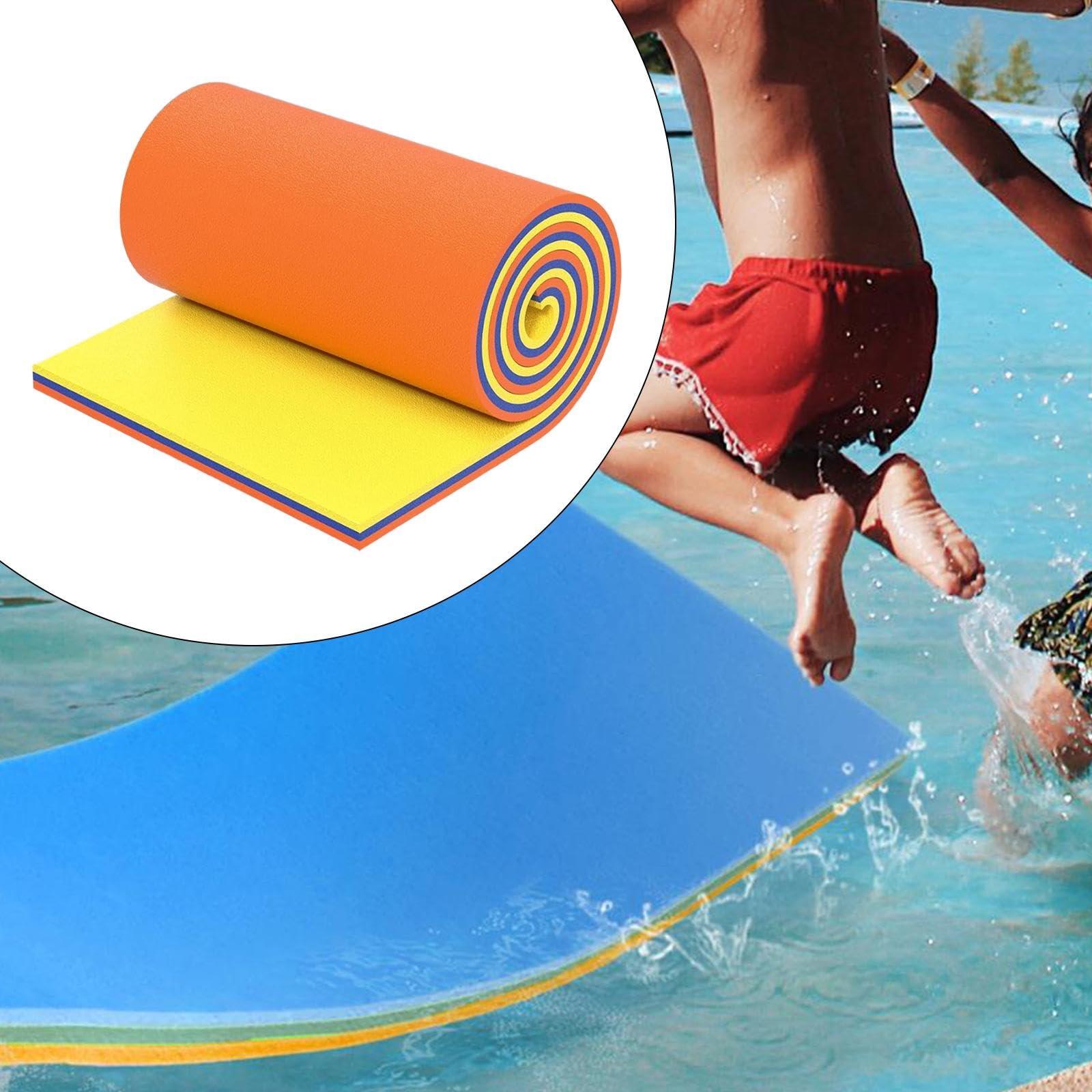 Vaveren Vaveren Water Float Mat Floats Mattress Play Float Raft for Pool Roll up Float Raft Float Pad for Lake River Beach Boat Adults, Yellow Blue Orange