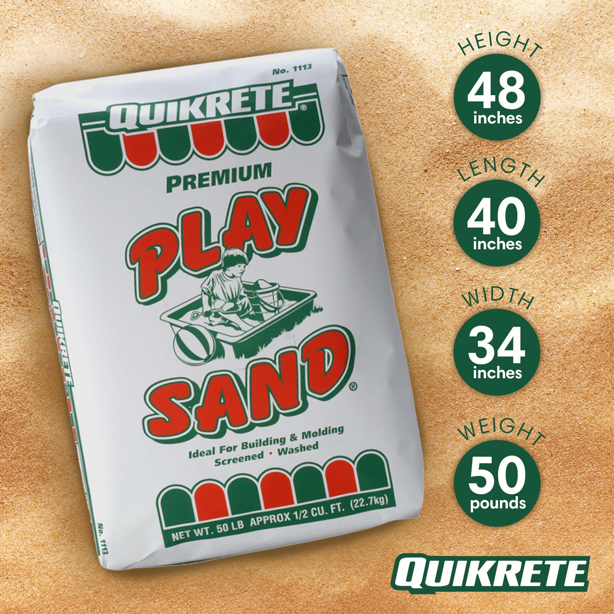 PlaySand Quikrete Sandbox Play Sand – Outdoor Kids Filtered Playsand for Sand Box – Screened, Washed and Dried Tan Color - 50 Pounds