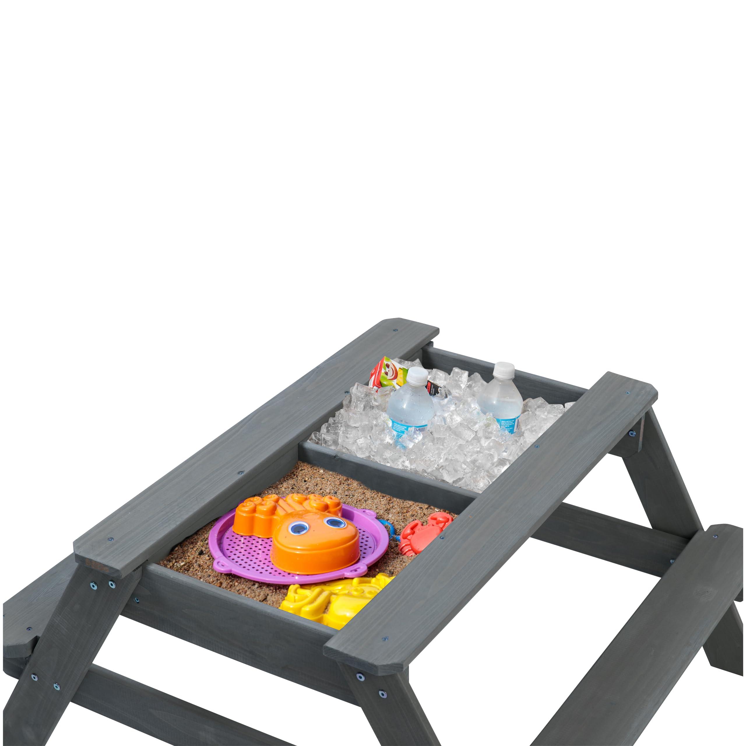 Jack and June Jack & June Cedar Convertible Sand Box and Picnic Table Playset