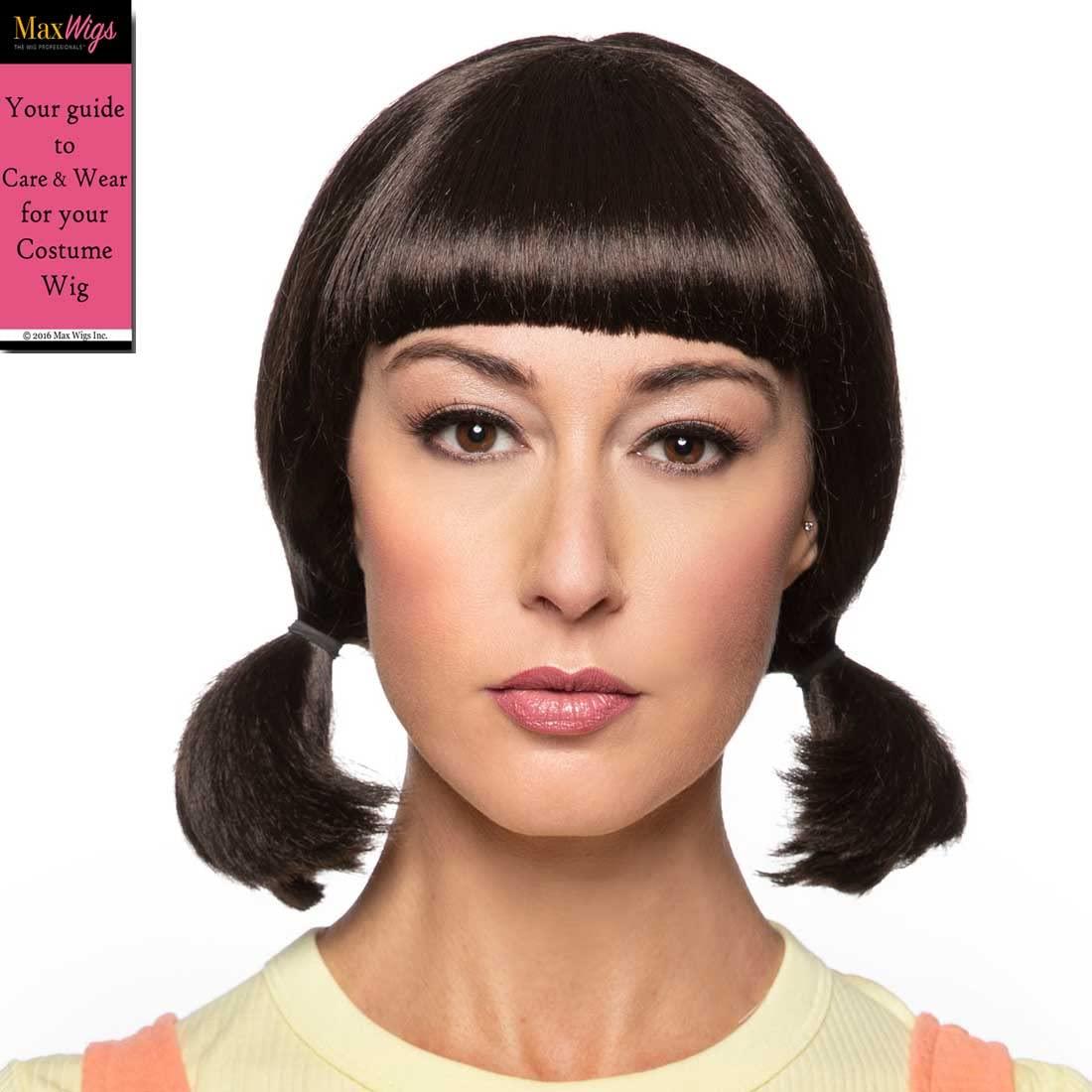 Enigma Costume Wigs Robot Doll Squid Color Brown - Enigma Wigs Red Green Light Game Giant Killer Girl Pigtails Korean Younghee Fancy Dress Bundle MaxWigs Costume Wig Care Guide