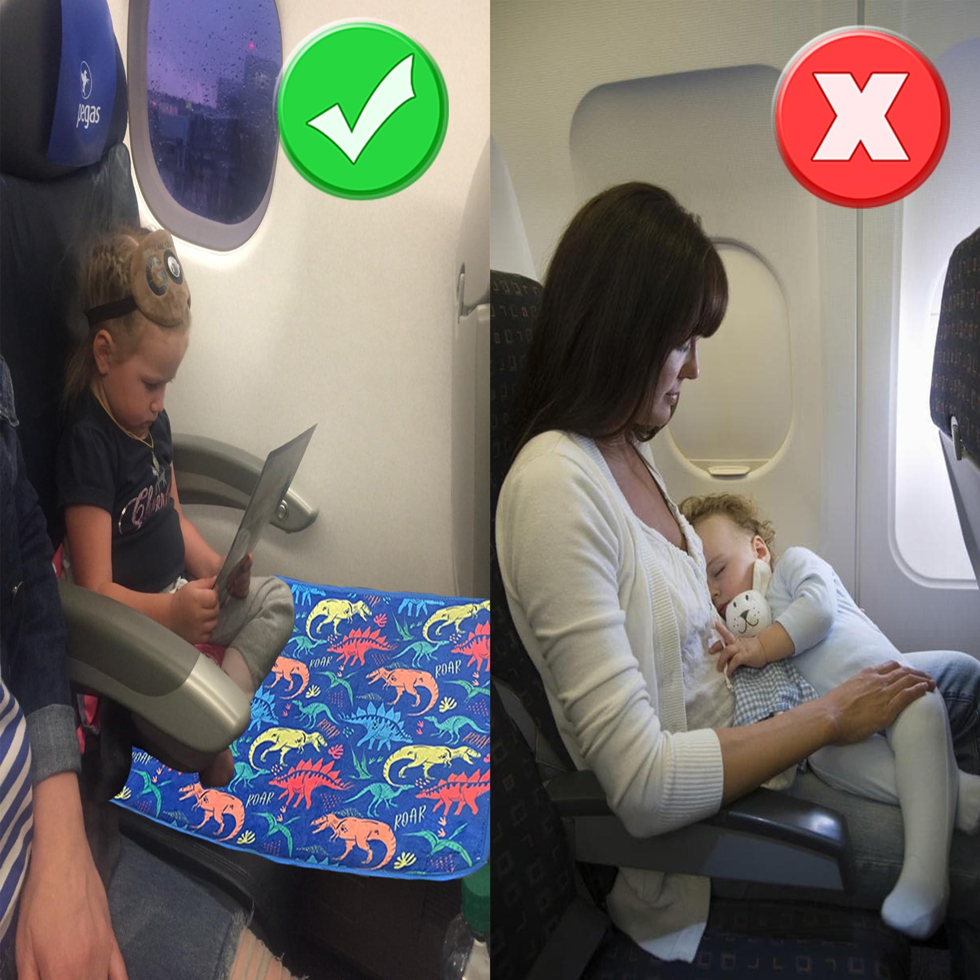 Gulissa Toddler Airplane Bed, Airplane Travel Essentials for Kids, Baby Portable Plane Bed for Flights, Airplane Must Haves for Kids Makes Your Trip Enjoyable and Comfortable(Pink)