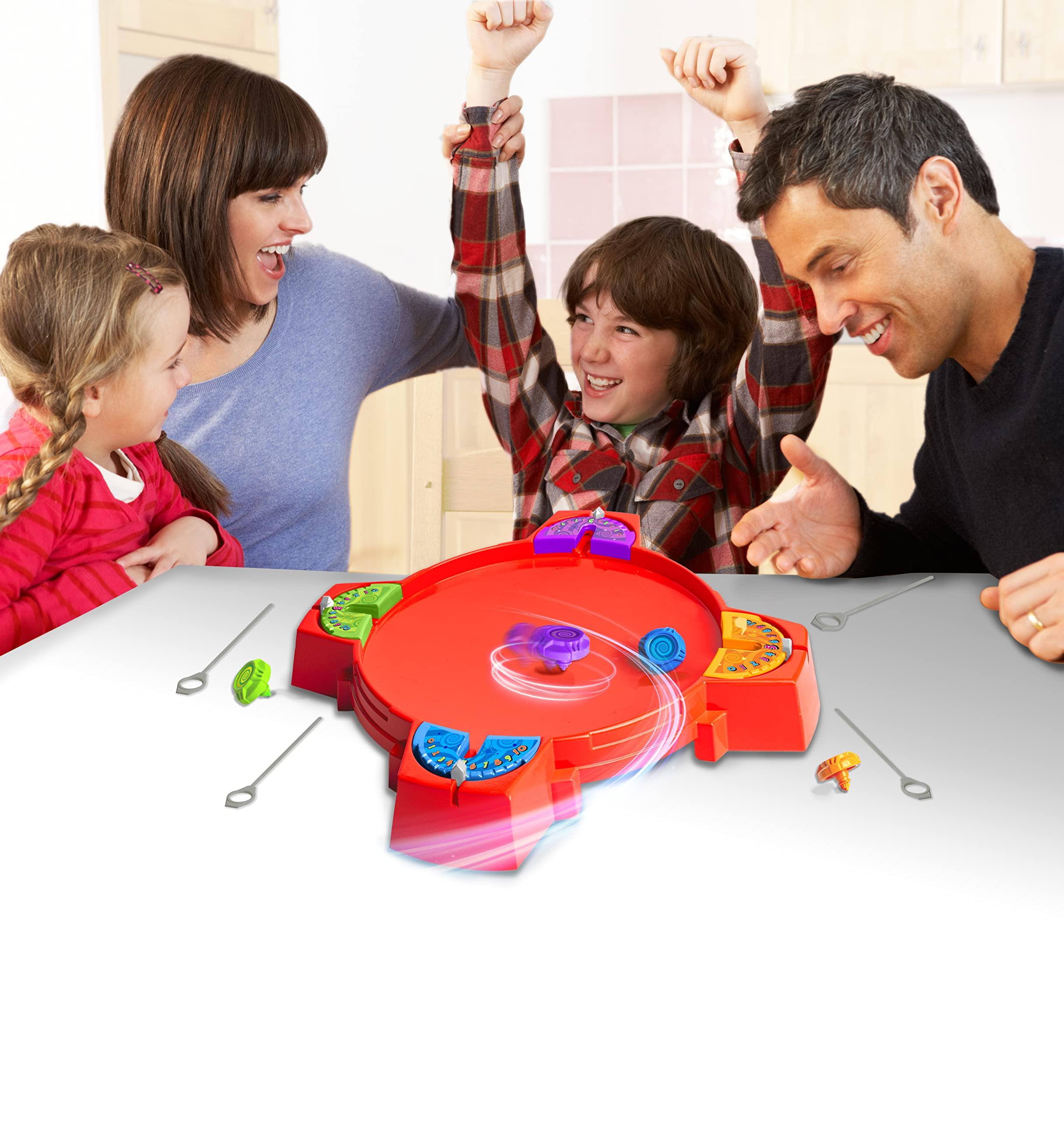 Playmind Playmind Battling Tops - The Original Classic Spinning Tops Game Set for 2-4 Kids. Insert, Press & Pull! Drop Battle Gyros in The Stadium to Combat with Each Other. Ages 6+ Boys & Girls