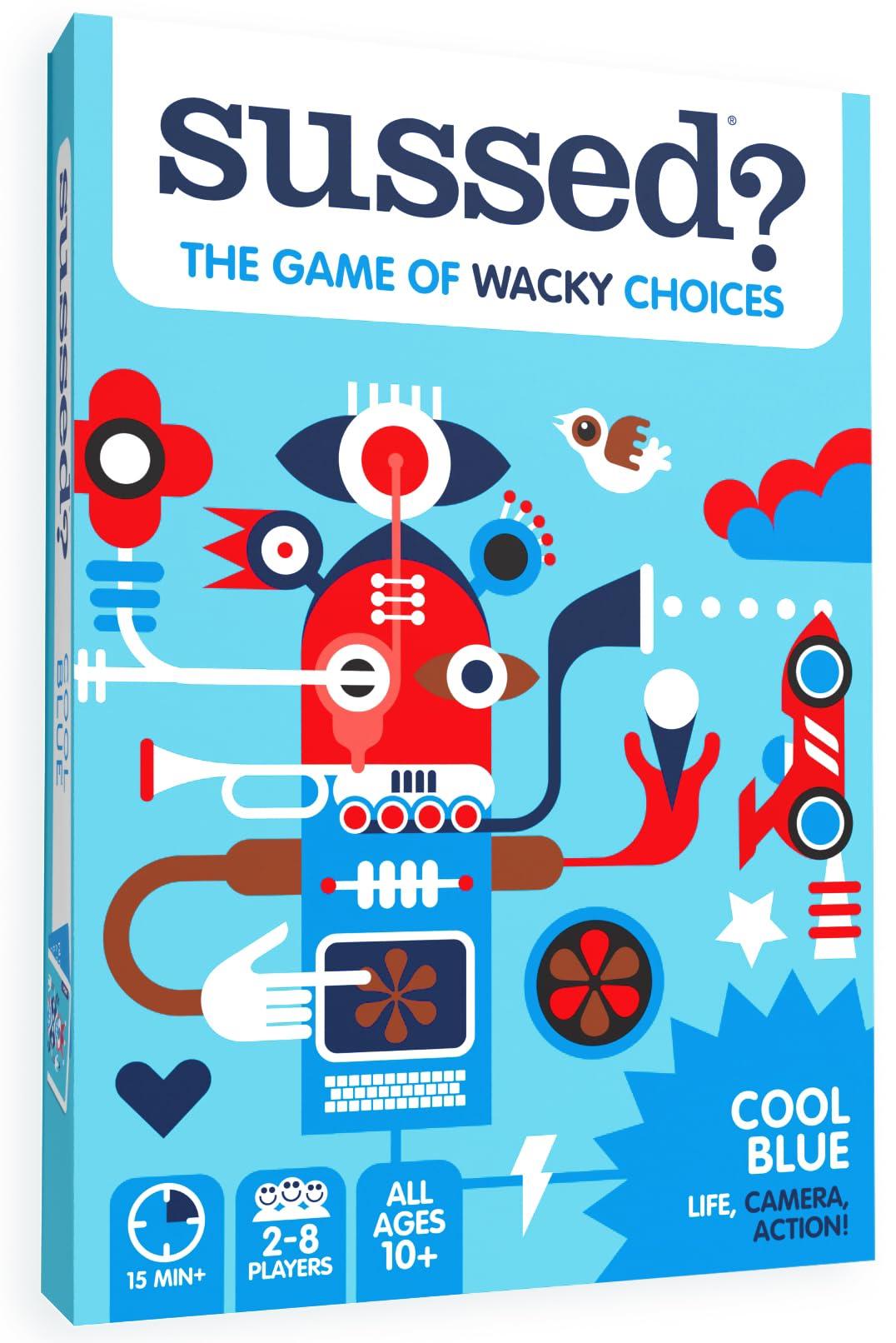 SUSSED SUSSED The Wacky What Would I Do? Card Game - Stocking Stuffer for Teens, Boys, Girls - Social Fun for Kids Ages 10+ & Adults - Great Conversation Starter - Cool Blue Deck