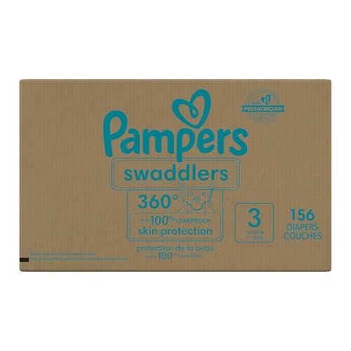Pampers Pampers Diapers - Swaddlers 360 - Size 3, 156 Count, for up to 100% Leakproof Premium Skin Protection