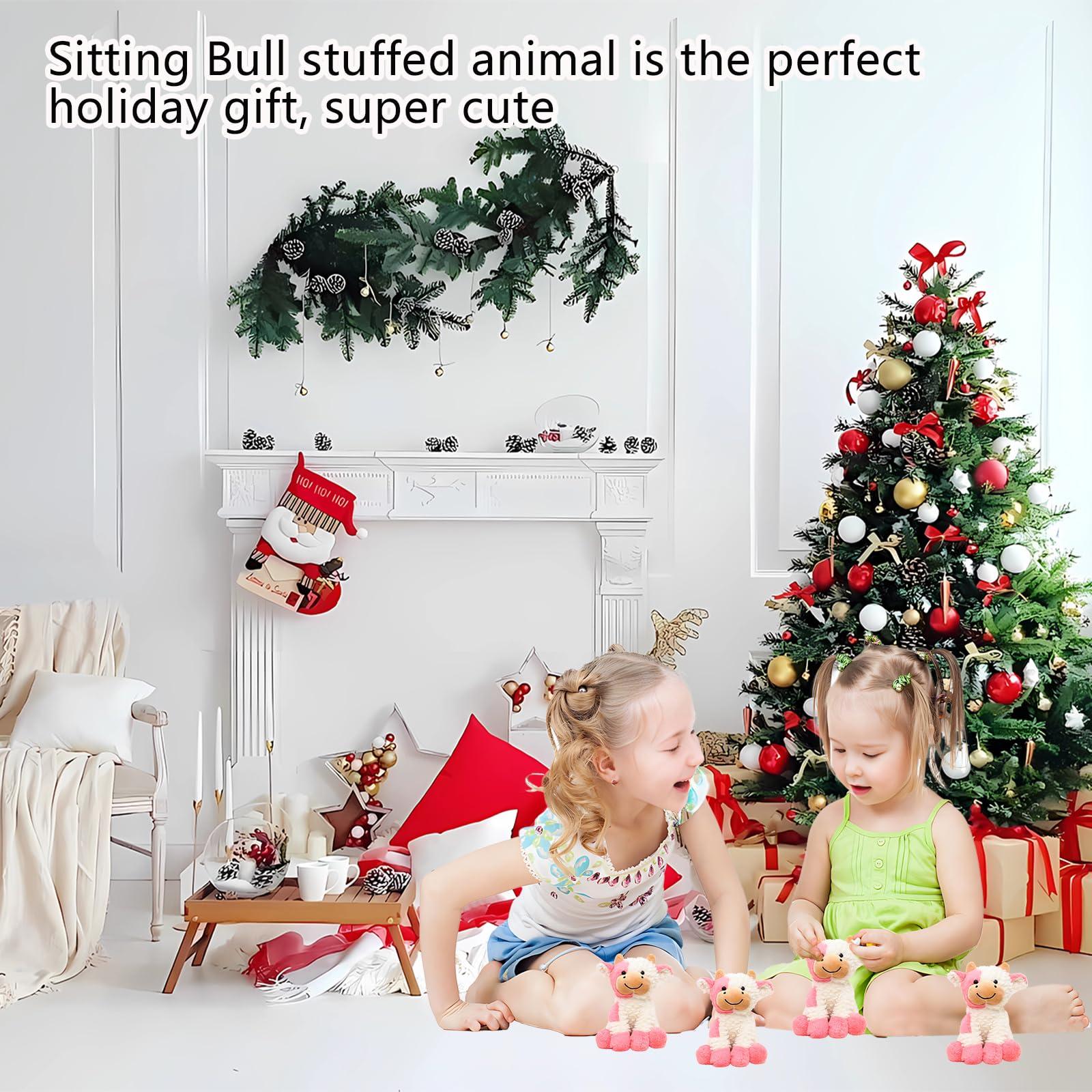 AUCOOMA AUCOOMA Cow Stuffed Animal Adorable Plush Pink Calf Fluffy Plush Doll Birthday Warm Gift for Kids Nursery Girls Toddlers Adults 9\"