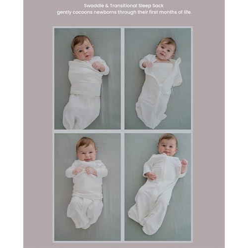 The Butterfly Swaddle The Butterfly Swaddle Organic Cotton Blend, All-in-One Butterfly Wing Sleep Sack Transitional Training System for Newborn Infant Baby with Wash Bag, Large (12-17 lbs), Mellow Yellow