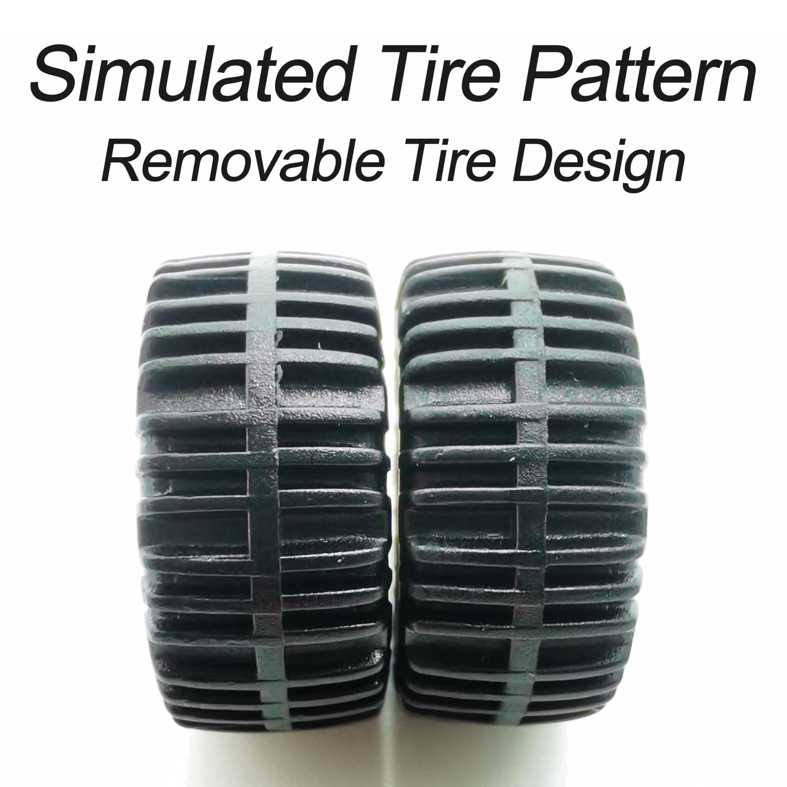 XYELKW 10 Set 1/64 Off Road Wheels, 1:64 Scale Wheels and Tires Set Large Trucks Off-Road Modified Tire with 5 Styles Rims(Tire Diameter 0.68in/17.2mm) (White)