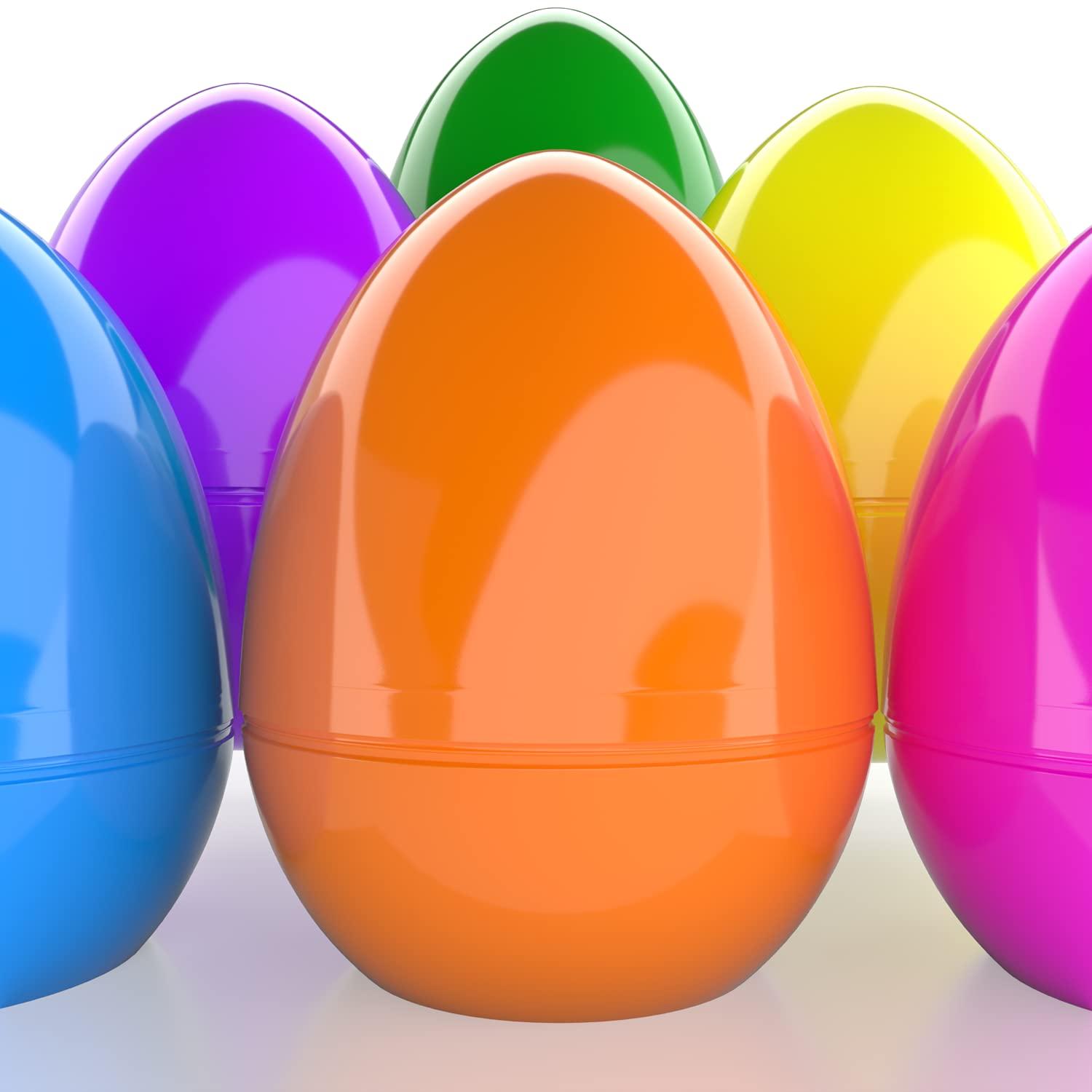 The Dreidel Company The Dreidel Company Jumbo Fillable Easter Eggs Colorful Bright Plastic Easter Eggs, Perfect for Easter Egg Hunt, Surprise Egg, Easter Hunt, Assorted Colors, 6" Giant Fillable Eggs (12-Pack)