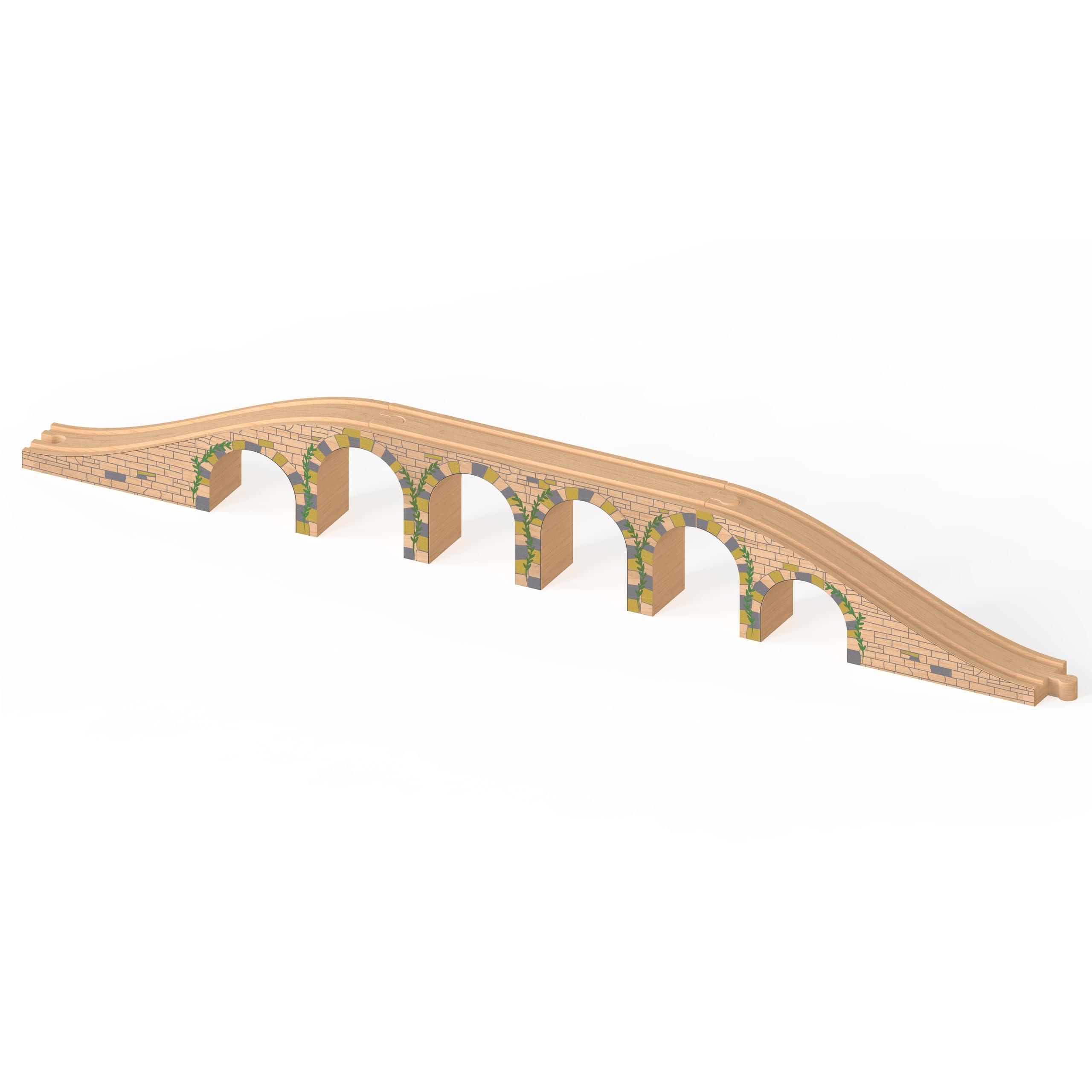 Orbrium Orbrium Toys 6 Arches Viaduct Bridge for Wooden Railway Track Compatible with Thomas Trains Brio Set