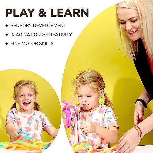 Entervending Monkey Noodle Toys - Stretchy String - 10 Pcs Kids Party Favors Bulk Stretchy Toys - Fidget Noodles Tactile Sensory Toys - Stretchy Strings for Kids