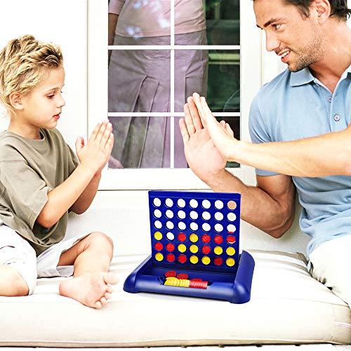 IAMGlobal IAMGlobal 4 in a Row, 2 Pack Board Games, Four in a Row Game, Travel Size Line Up 4, Classic Family Toy for Kids and Family for Fun (2 Pcs)