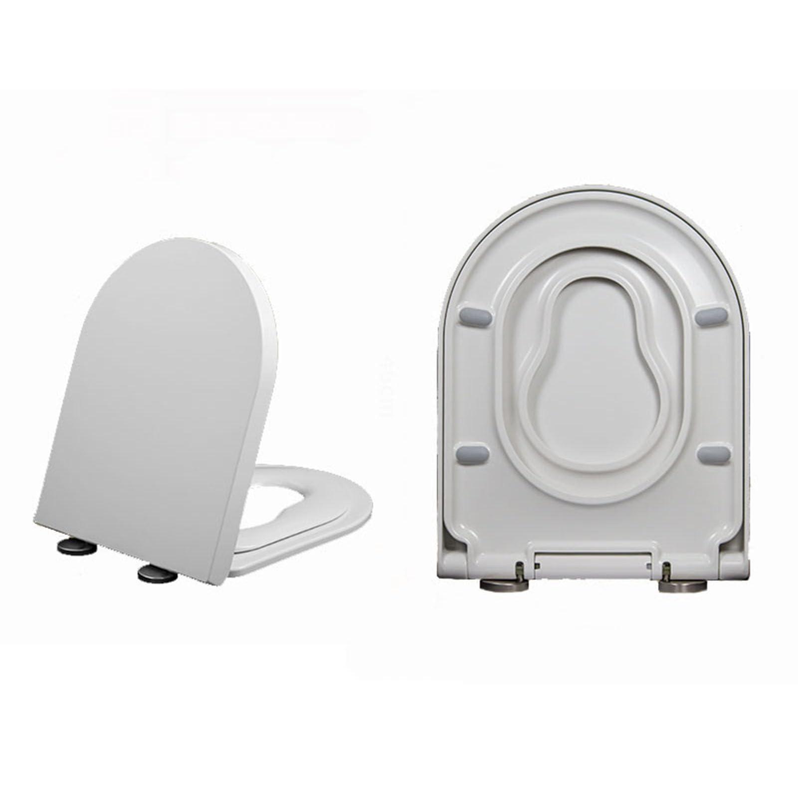 Wttfc Wttfc D Shaped Toilet Seat with Built in Potty Training Seat 2 in 1 Family Adult And Child Kids, Soft Close Toilet Seat with Toddler Seat Built In, Top Installation, White,02Y