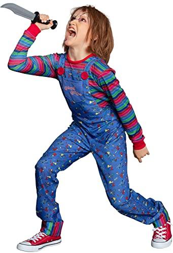 Party City Party City Chucky Costume for Girls - Childs Play Scary Halloween Costume with Jumpsuit & Striped Shirt - Costumes for Halloween, Birthday Parties & Themed Event