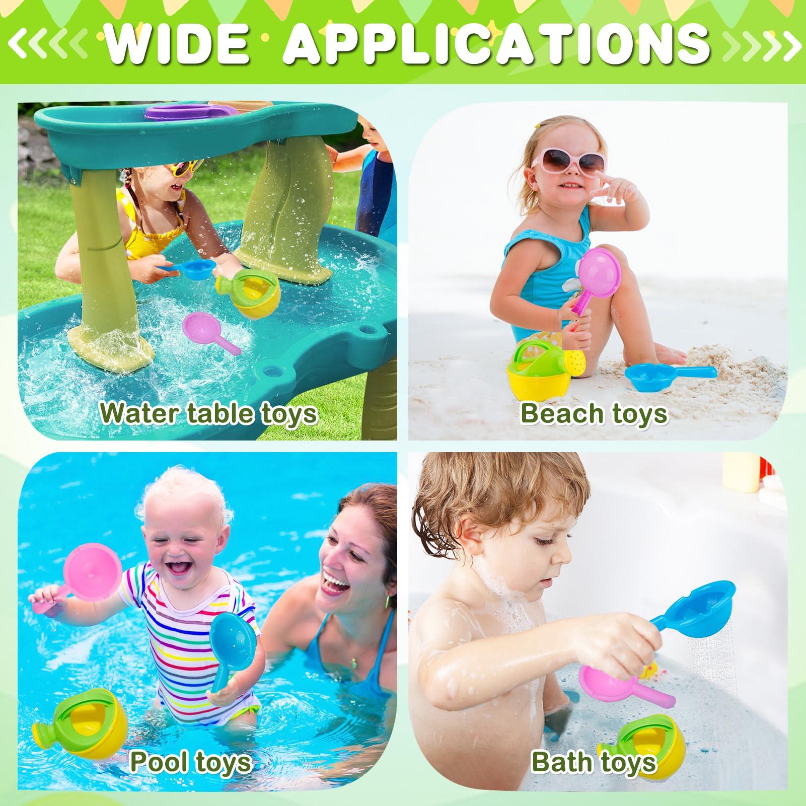 Biubee Bath Toys for Toddlers Age 1-3 - Baby Bath Tub Swimming Pool Water Table Toys, Easy to Clean, Mold Free Water Toys Fun Tactile Training Newborn Gifts, 3 Pack (Yellow)