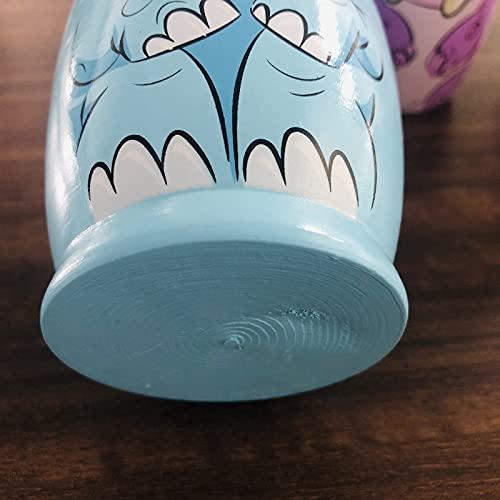 Sezrgiu 6 Piece Set Elephant Matryoshka Russian Nesting Dolls for Girls Boys Wooden Stacking Toys Hand Painted Figurines Home Decor Birthday Party New Year(Elephant)