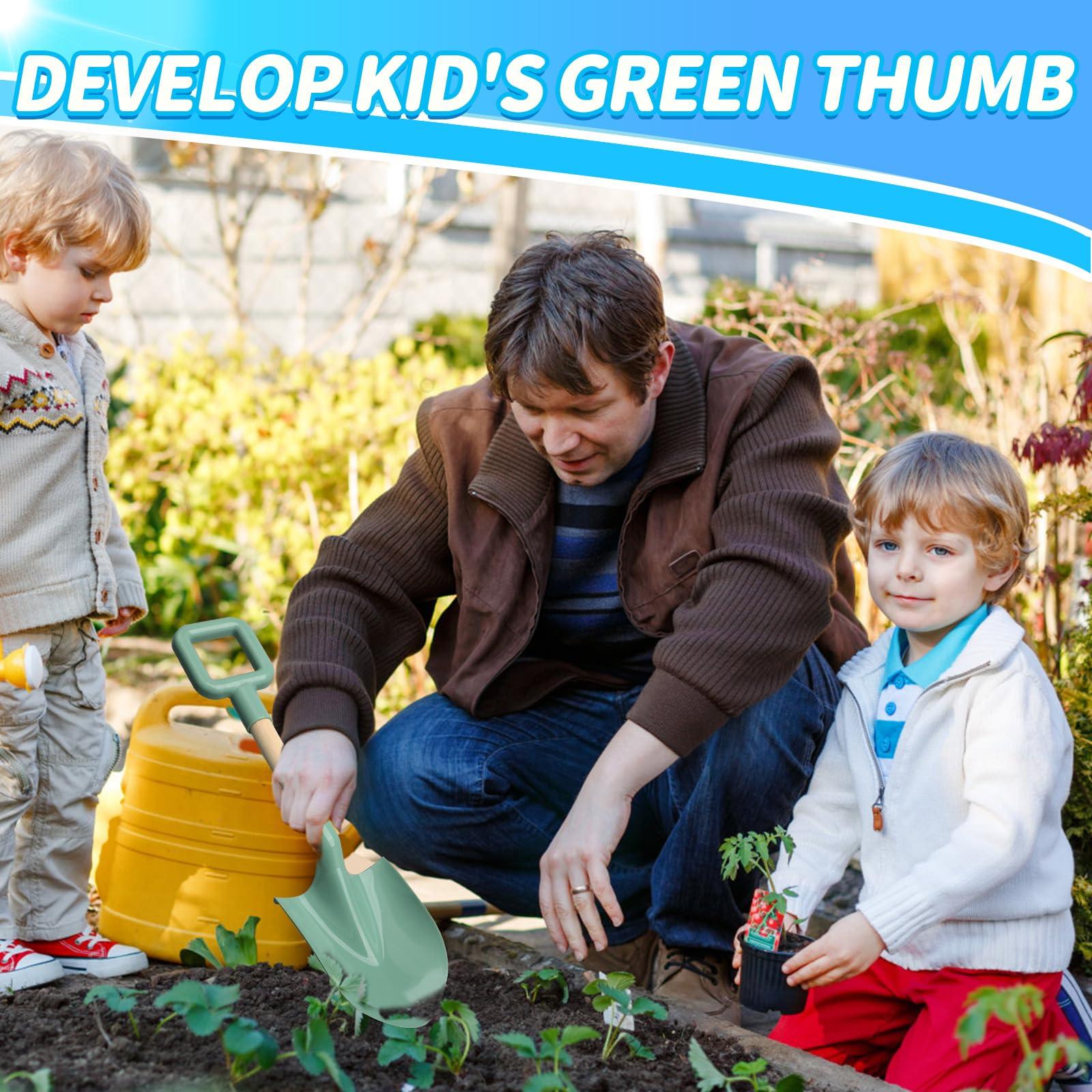 Amarlozn 16\" Wood Beach Sand Shovel Toys for Kids Adults, Heavy Duty Beach Toys Shovels for Sandbox Table, Sand Toy Shovel for Shoveling, Digging, Garden Fun