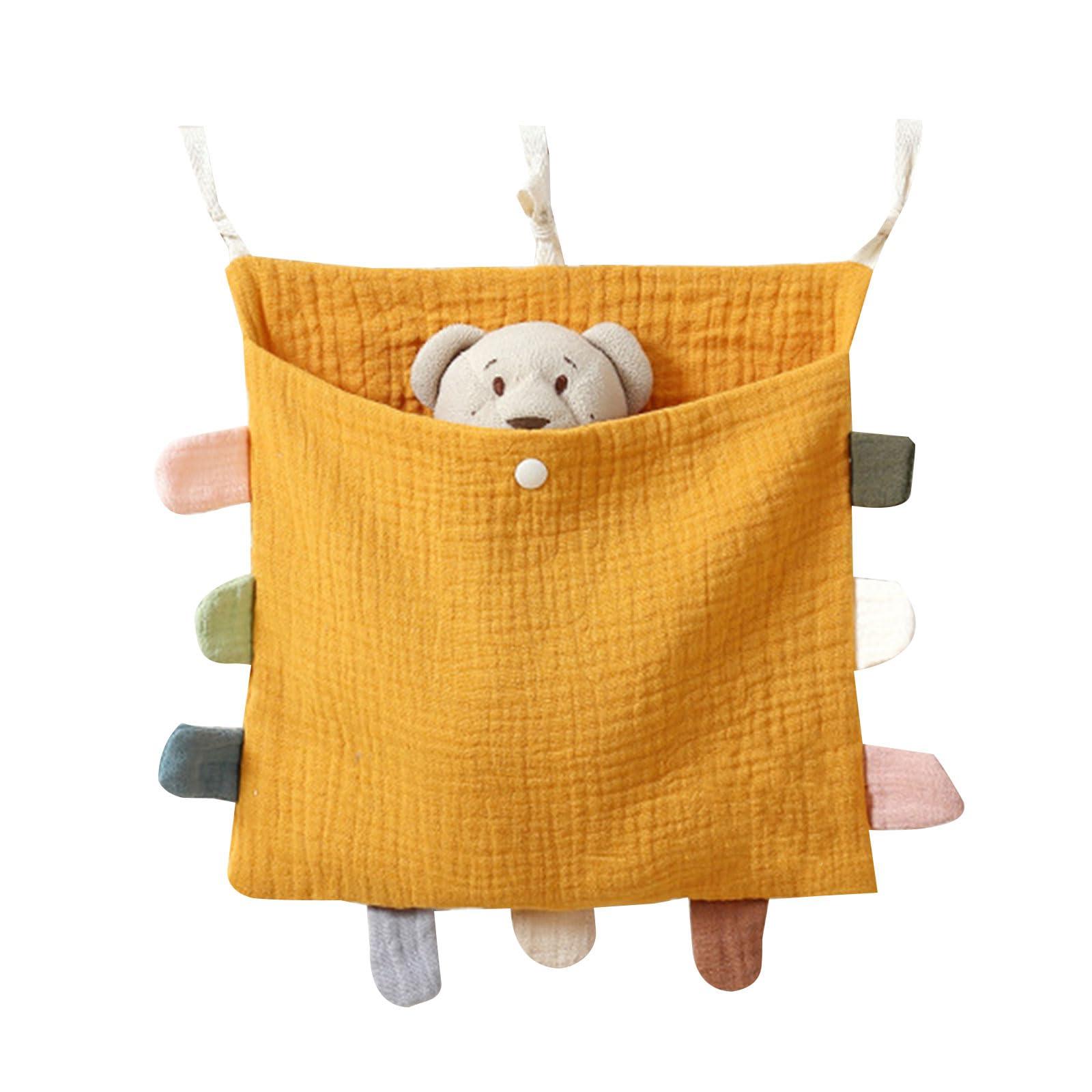 Lily Brown Baby Bed Side Organiser Cotton Bed Storage Bag Baby Essentials Storage Bag Baby Hanging Bag for Baby Nappy Toy Clothes Cotton Organizer